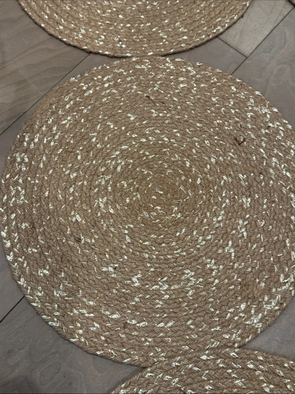 Natural Woven Round Placemats Set of 6 - Neutral Tan